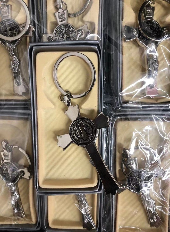 CLGIFT Set of 12 Large Italian St Benedict Cross/Rosary/Baptism Favor/Religious Gift/Cross Rosary/First Communion/bulk Cross keychain/wholesale religious favor - Image 2